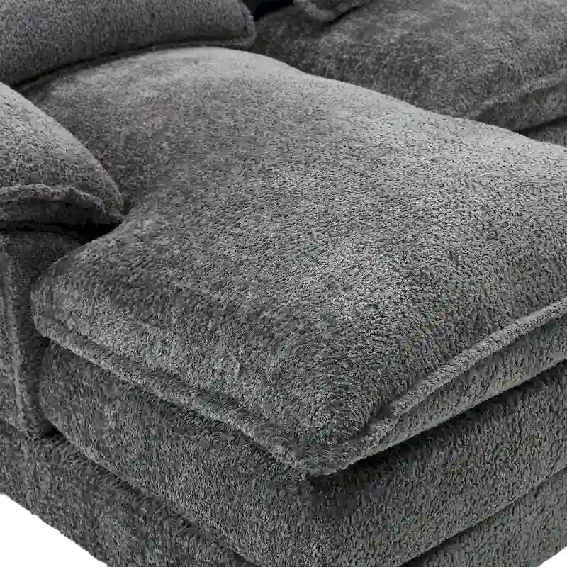 Gray Modern Large Modular U-Shape Sectional Sofa with Removable Cushions and Throw Pillows