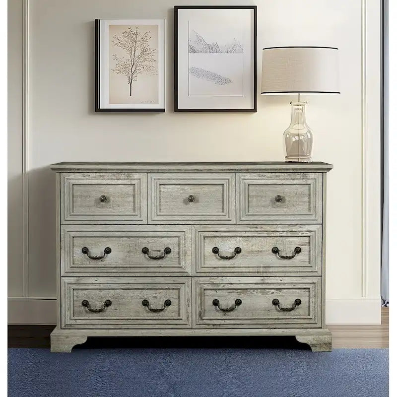 Farmhouse 7 Drawers Dresser for Bedroom