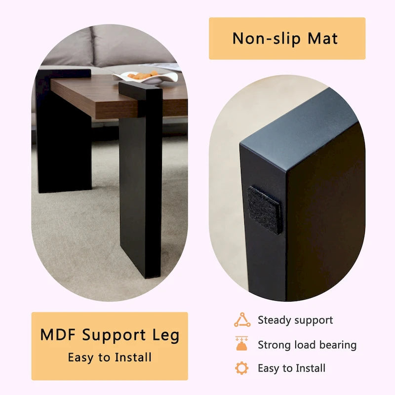 Modern MDF Coffee Table Durable Stylish Living Room Furniture