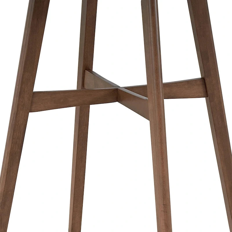 31.5 Modern Round Bar Table with Solid Wood Legs and Reinforced Crossbar, Suitable for Bar, Caf, Kitchen, Living Room