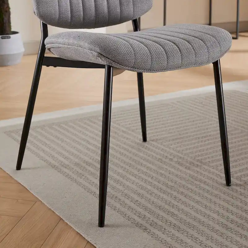 GDFStudio Modern Armless Upholstered Dining Chairs with Metal Legs