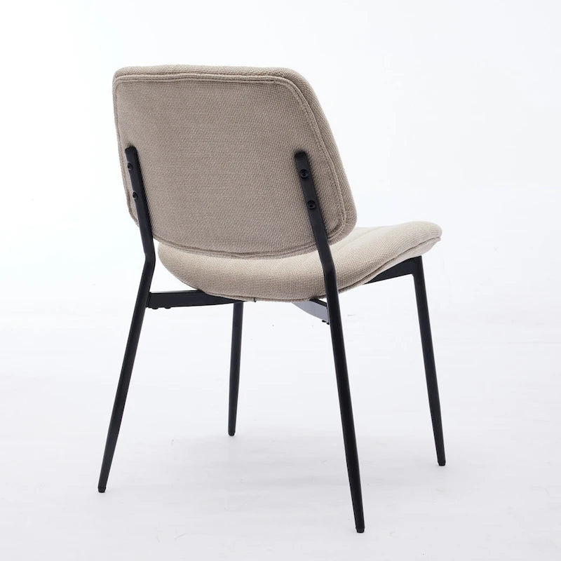 GDFStudio Modern Armless Upholstered Dining Chairs with Metal Legs