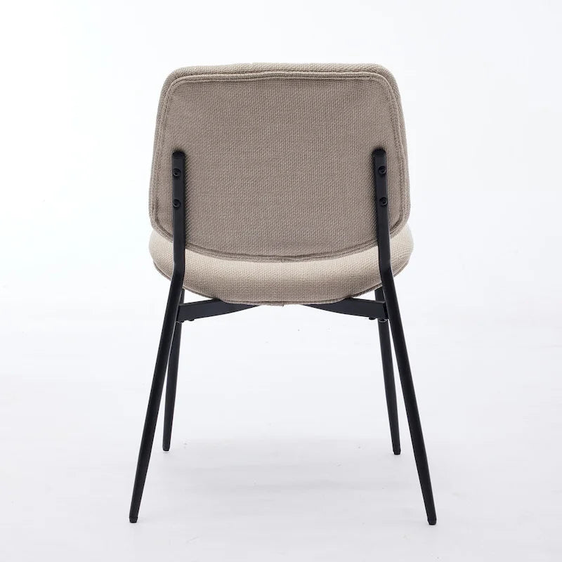 GDFStudio Modern Armless Upholstered Dining Chairs with Metal Legs