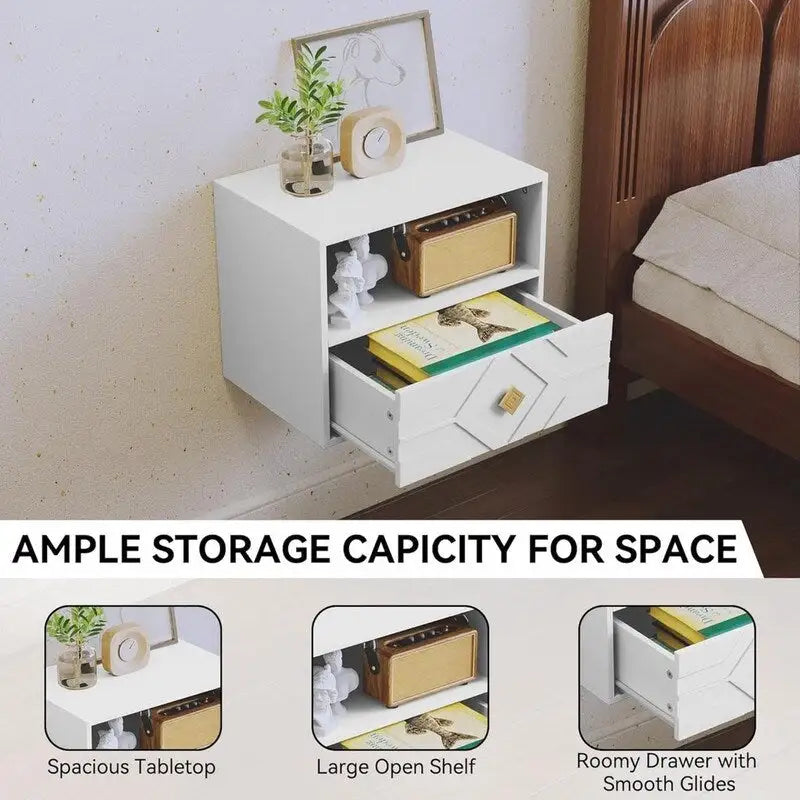 Floating Nightstand with Drawer