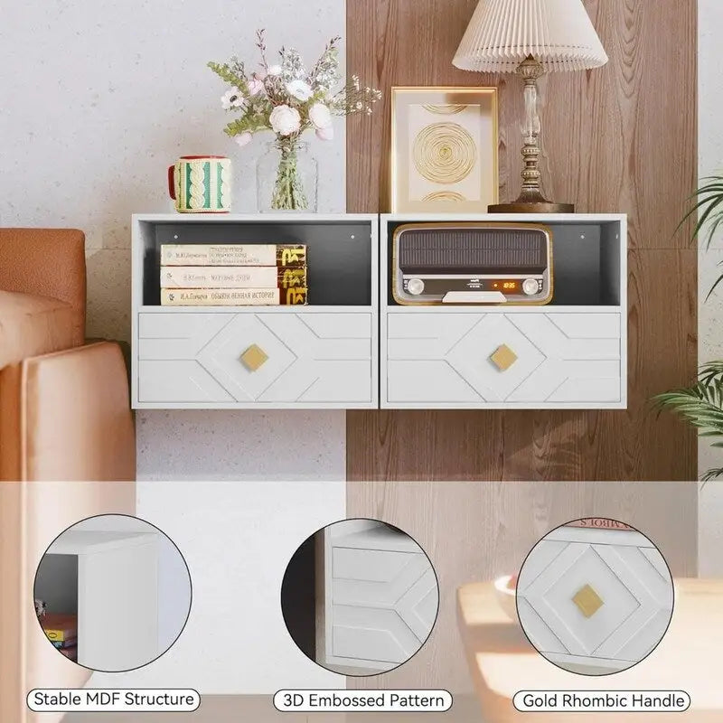 Floating Nightstand with Drawer