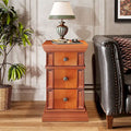 Narrow End Table with 3 Drawers, Vintage Sofa Side Table