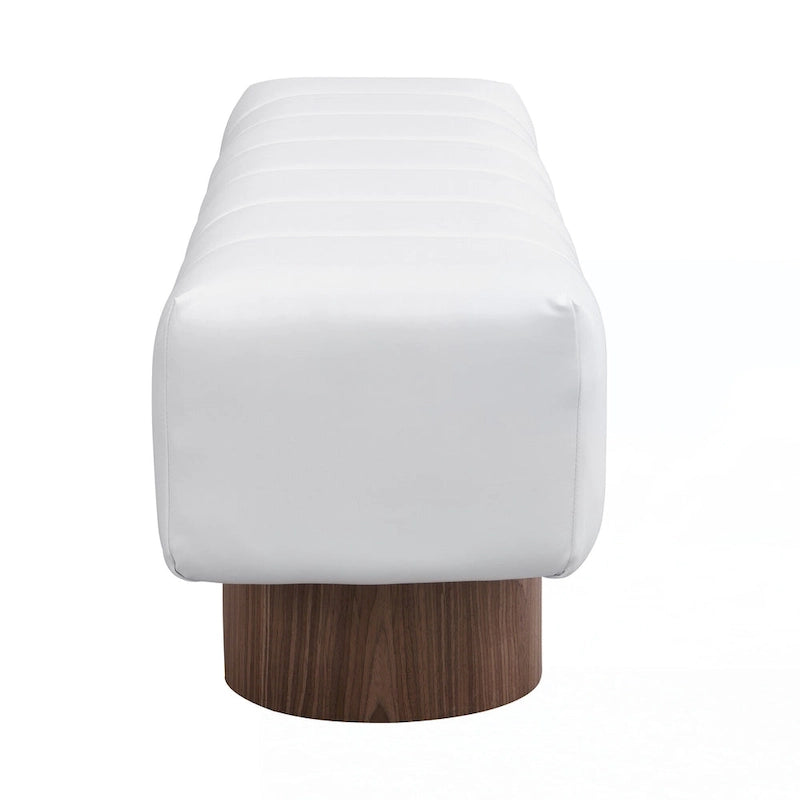 Upholstered Dining Bench,Beige PU