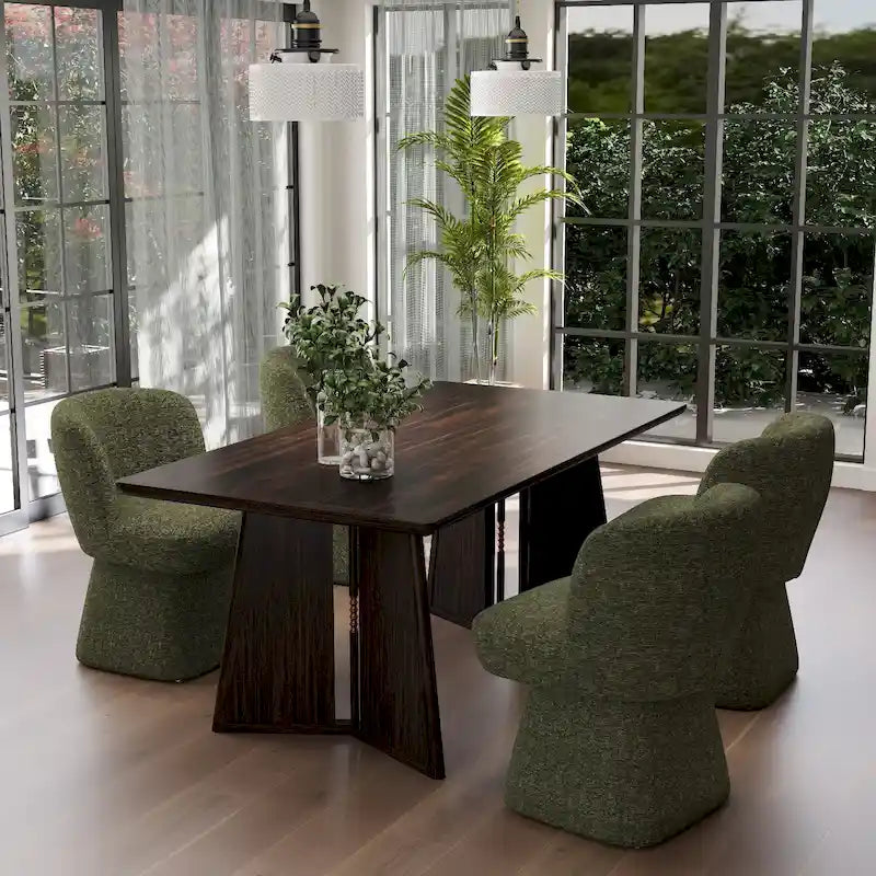 Fabric Upholstered Dining Chairs Set of 2