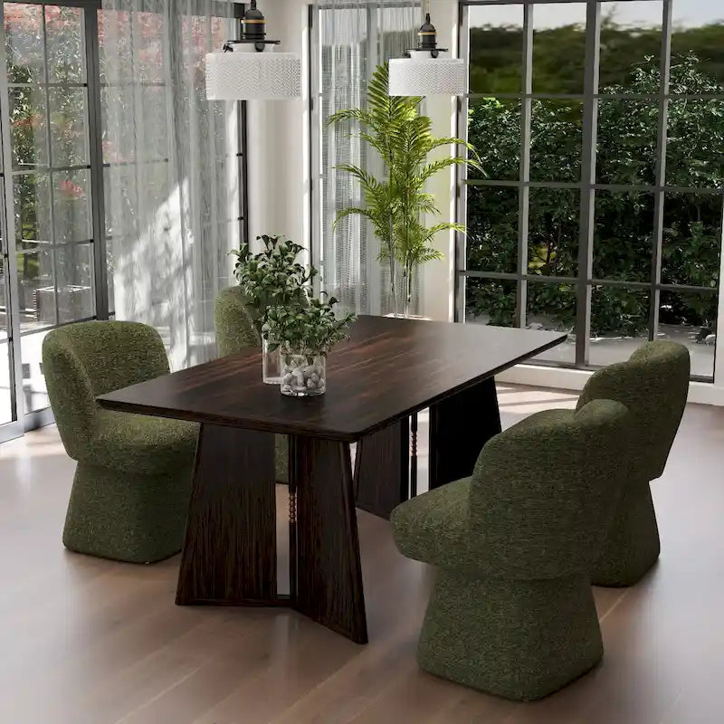 Fabric Upholstered Dining Chairs Set of 2