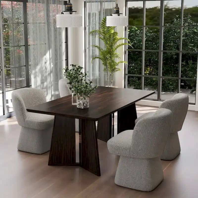 Fabric Upholstered Dining Chairs Set of 2