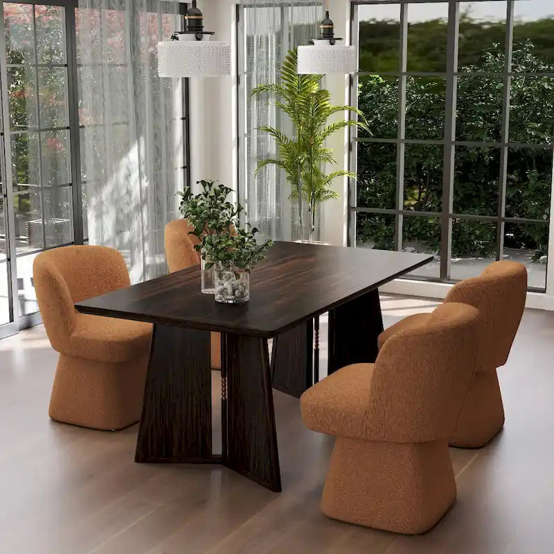 Fabric Upholstered Dining Chairs Set of 2