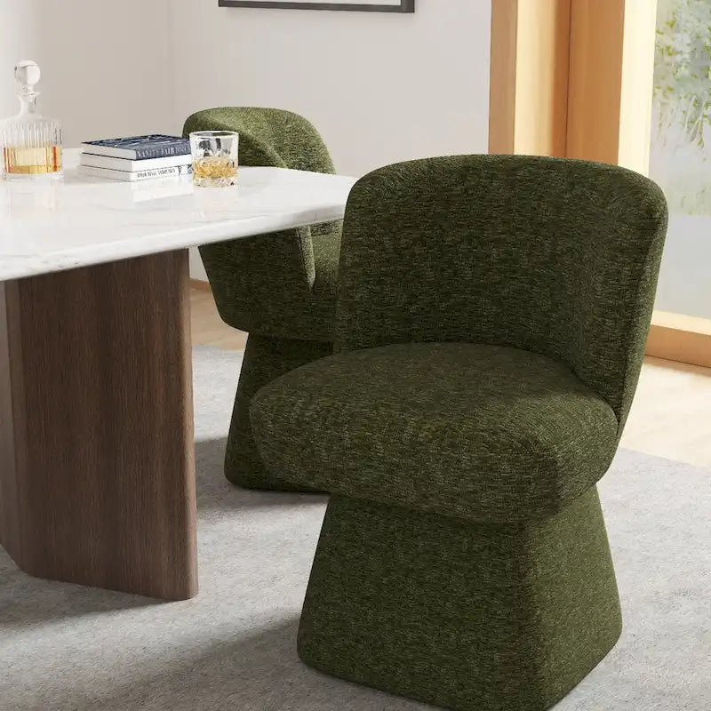 Fabric Upholstered Dining Chairs Set of 2