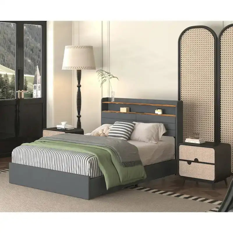 Versatile Queen Bed Frame with Multiple Functionalities for Optimal Bedroom Experience