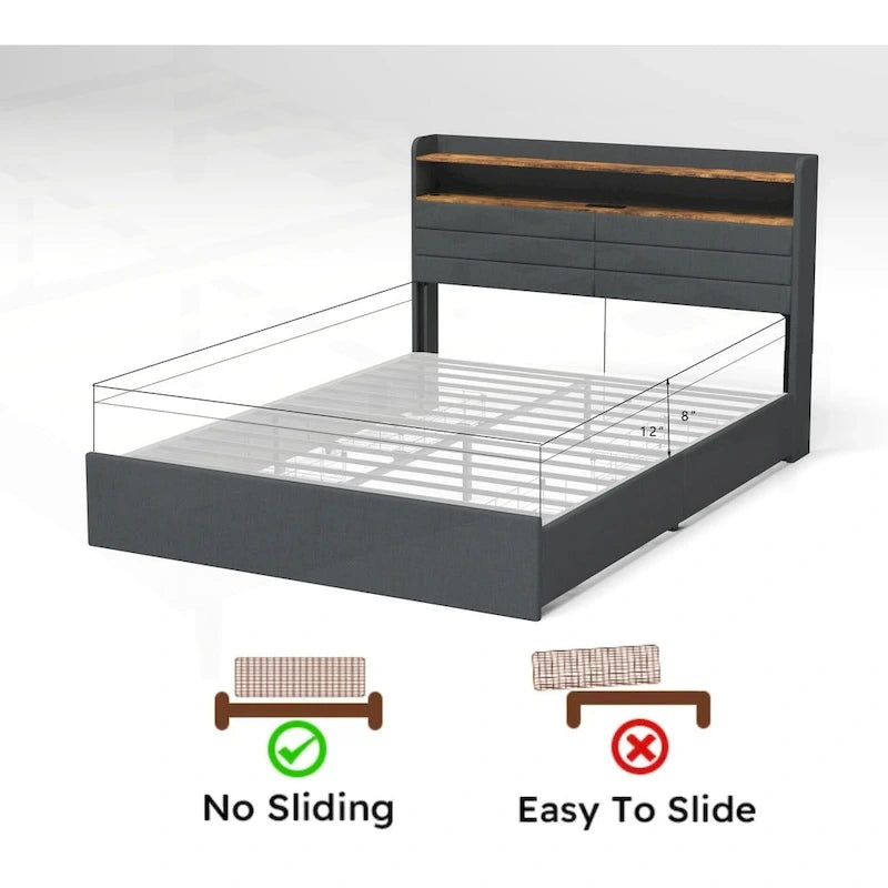 Versatile Queen Bed Frame with Multiple Functionalities for Optimal Bedroom Experience