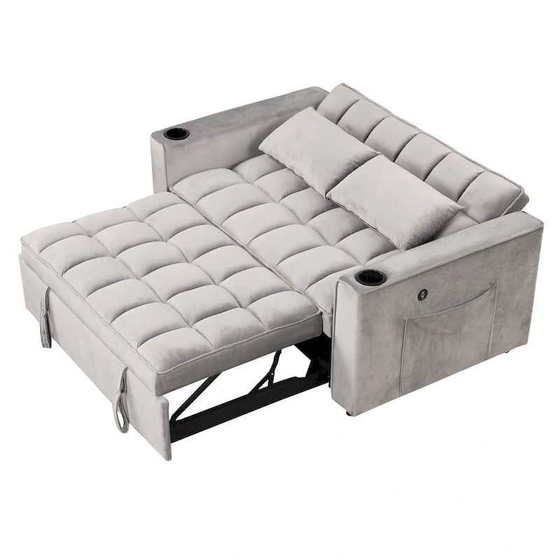 Roomfitters 58 4-1 Multi-functional Sofa Bed with Cup Holder and USB Port for Living Room or Apartments
