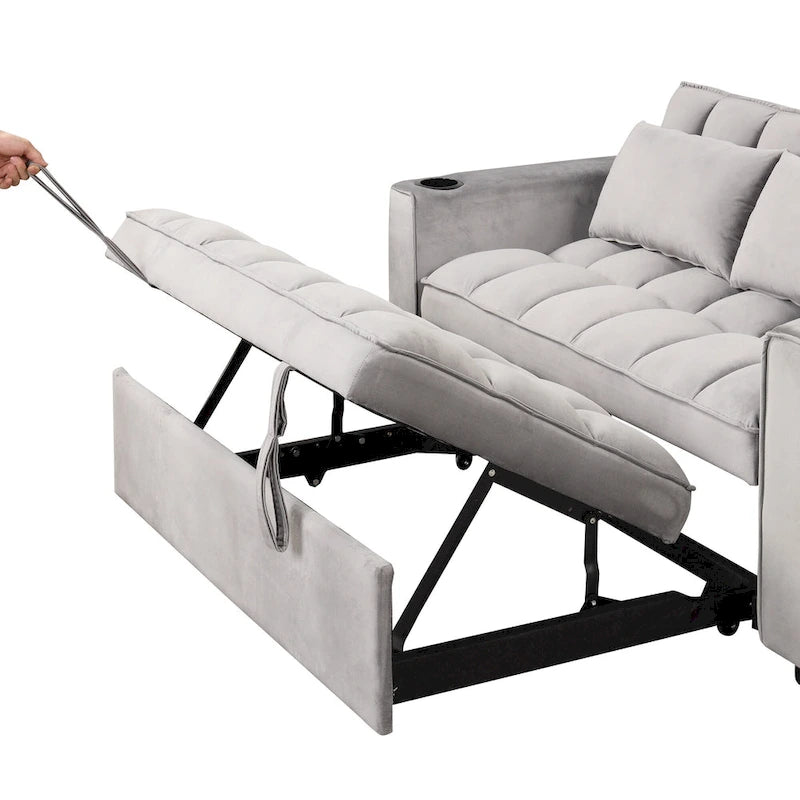 Roomfitters 58 4-1 Multi-functional Sofa Bed with Cup Holder and USB Port for Living Room or Apartments