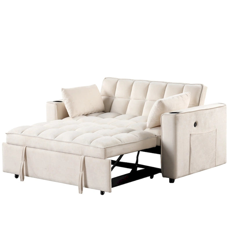 Roomfitters 58 4-1 Multi-functional Sofa Bed with Cup Holder and USB Port for Living Room or Apartments