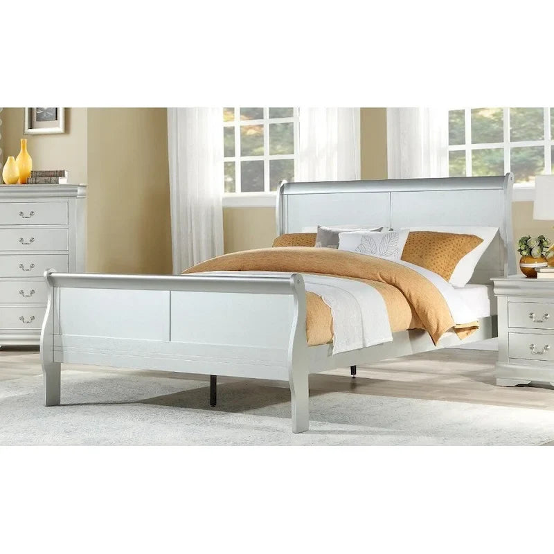 Twin Size Transitional Solid Wood Bed with Strong Slat Support