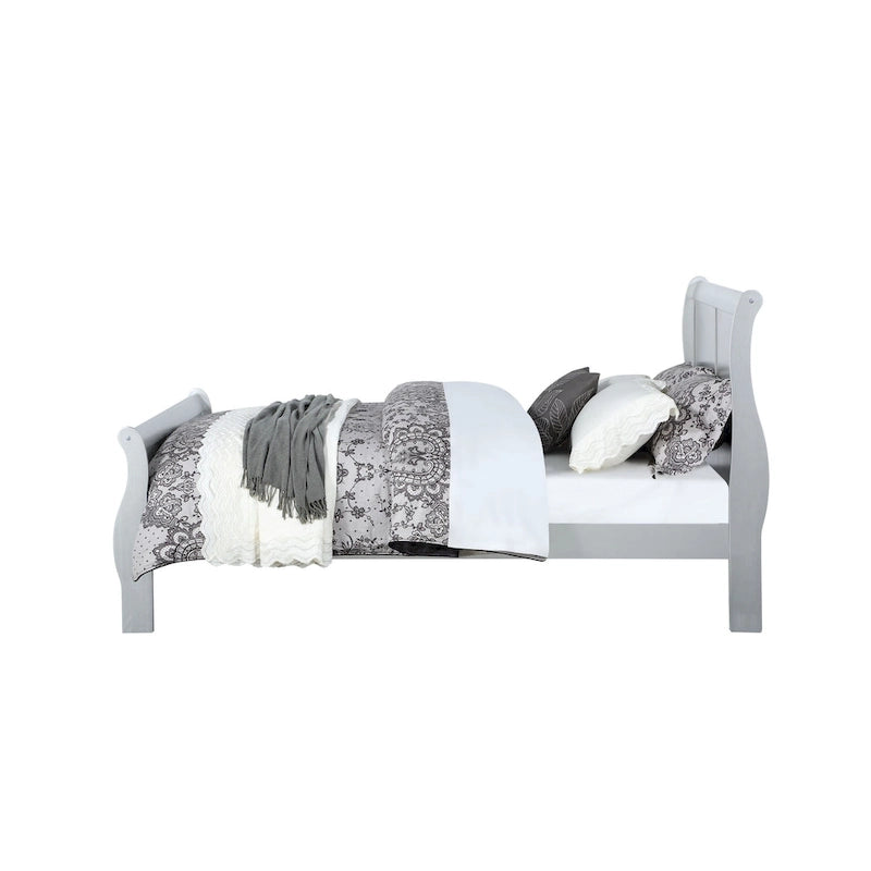 Twin Size Transitional Solid Wood Bed with Strong Slat Support