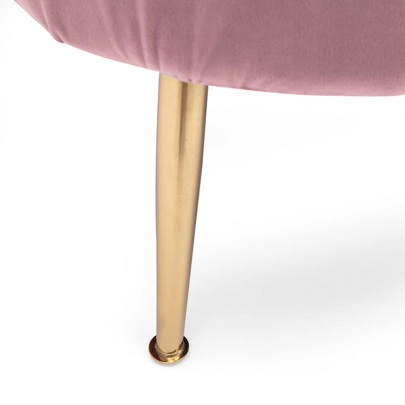 76.25 Velvet Channel Stitching 3-seater Sofa with Metal Legs for Living Room