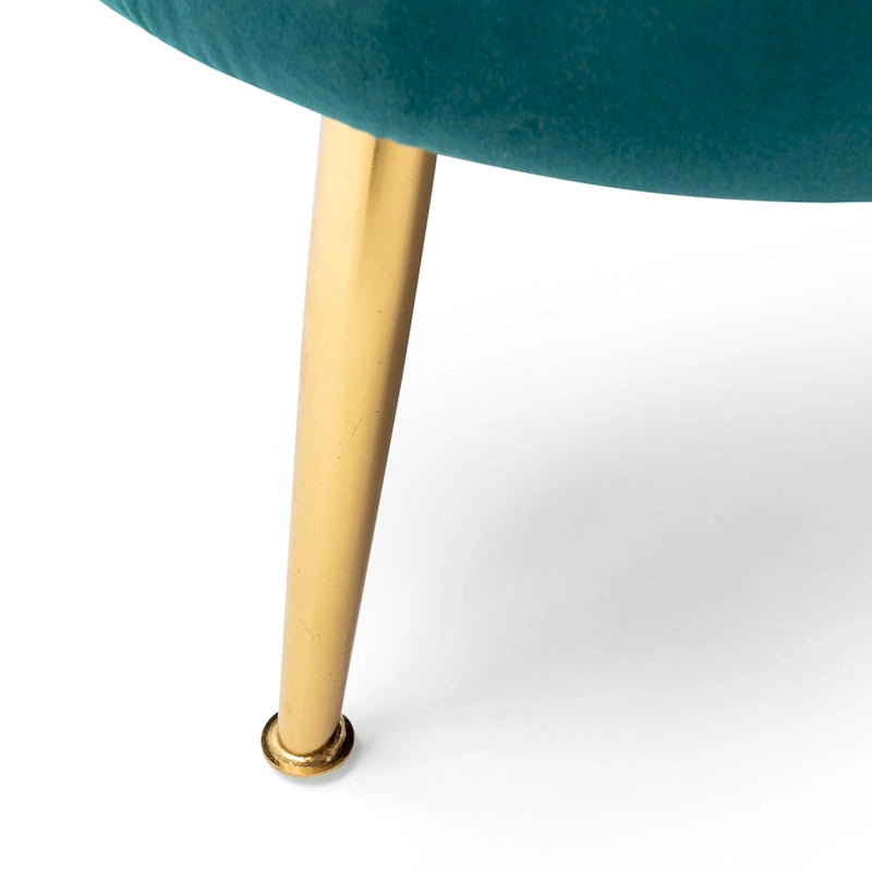 76.25 Velvet Channel Stitching 3-seater Sofa with Metal Legs for Living Room