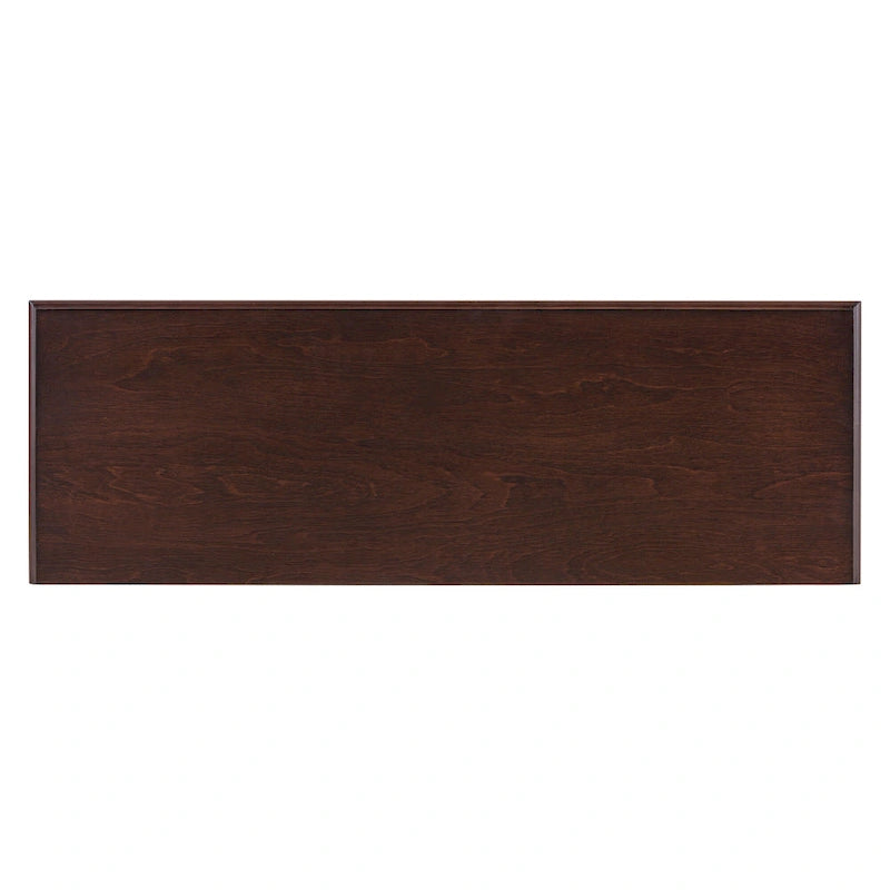 38.2 Rustic Console Table with Open Shelf and Three Drawers, Rubber Wood Legs