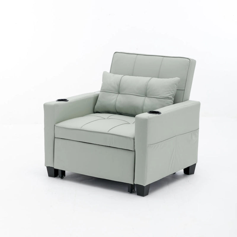 Convertible 3-In-1 Pull-Out Sleeper Chair Bed with USB Port - 34.26 x 68.12 x 33.08
