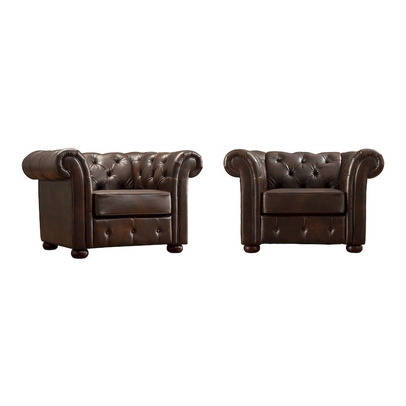 Gdansk Tufted Scroll Arm Chesterfield Chair