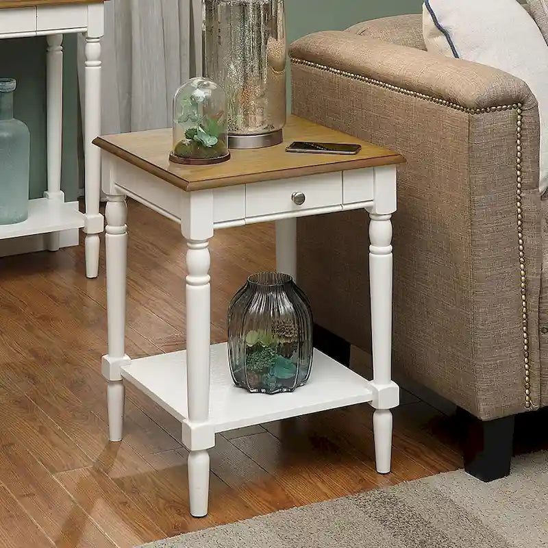 Convenience Concepts French Country 1 Drawer End Table with Shelf