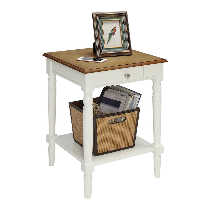 Convenience Concepts French Country 1 Drawer End Table with Shelf
