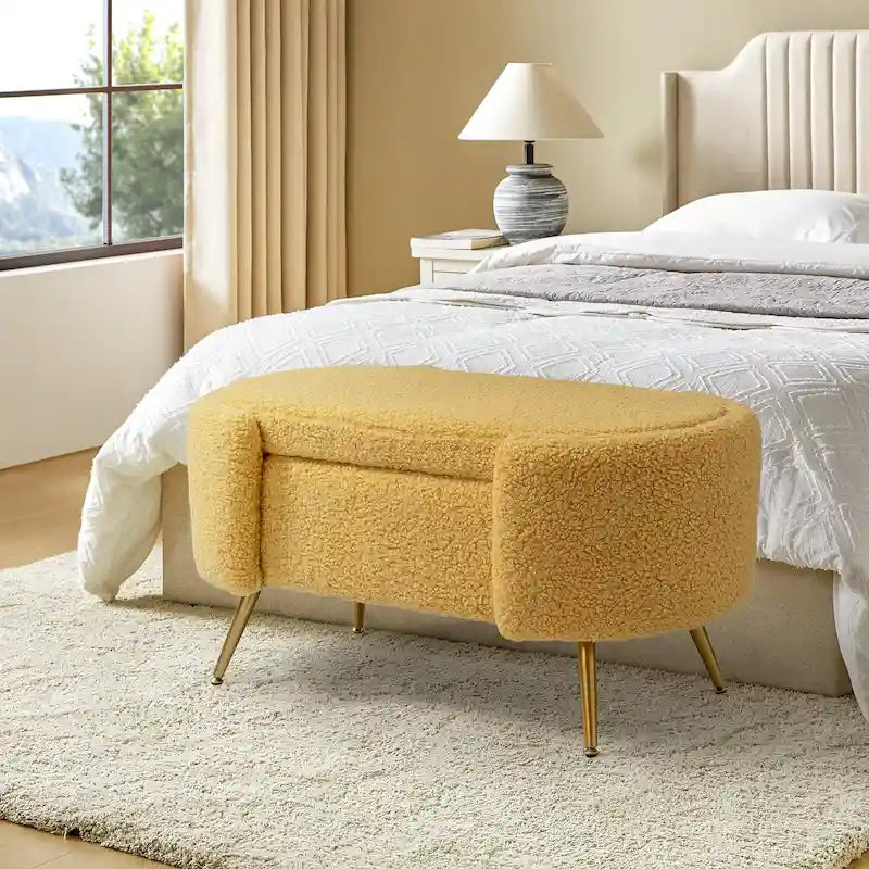 Clara 39.4 Wide Storage Bench with Metal Legs