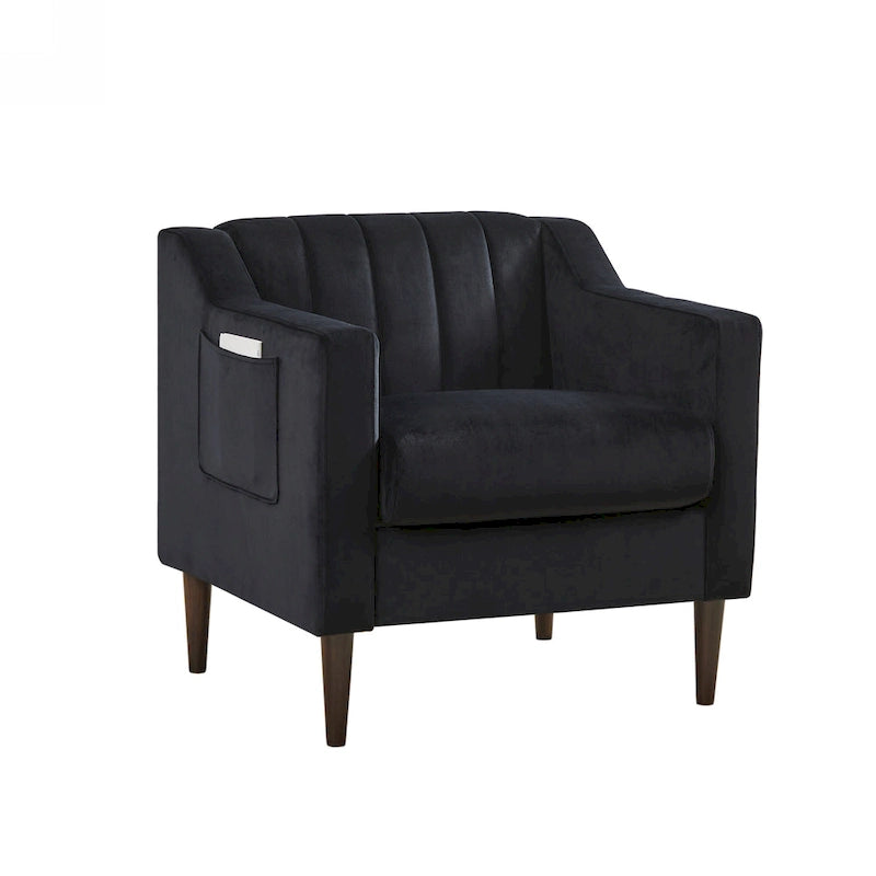 Modern Upholstered Tufted Accent Chair with Metal Legs