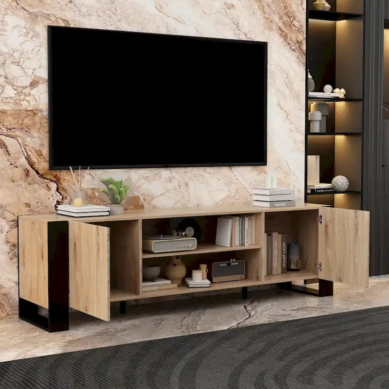 Luxurious TV Stand & Fireplace Combo Integrated LED Fireplace Features