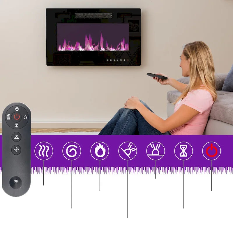 Luxurious TV Stand & Fireplace Combo Integrated LED Fireplace Features