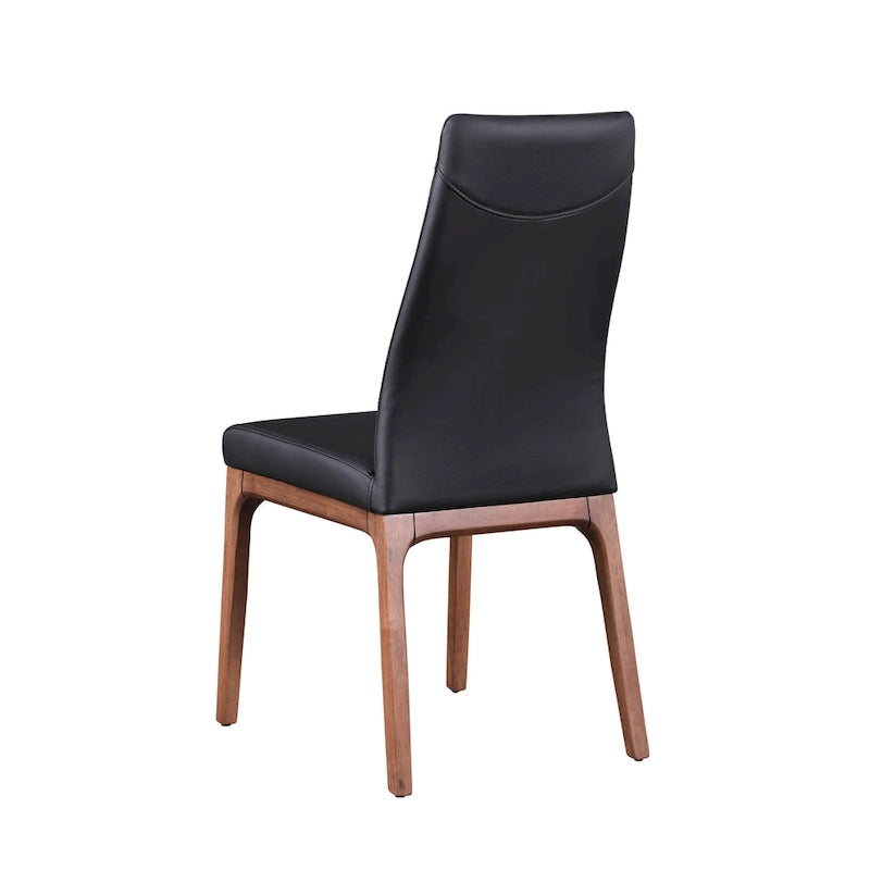 Somette Modern Contour Back Side Chair with Wood Base, Set of 2