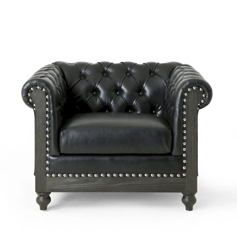 Castalia Chesterfield Tufted Club Chair by Christopher Knight Home - 39.00 L x 33.50 W x 28.00 H