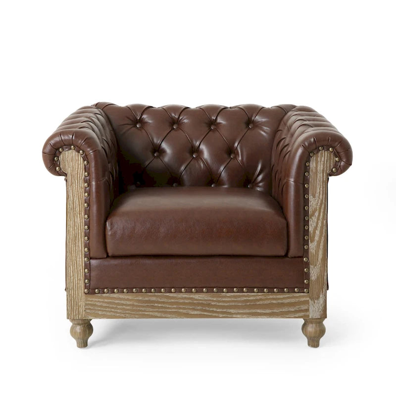 Castalia Chesterfield Tufted Club Chair by Christopher Knight Home - 39.00 L x 33.50 W x 28.00 H