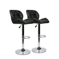 Modern Faux Leather Adjustable Swivel Bar Stools (Set of 2)