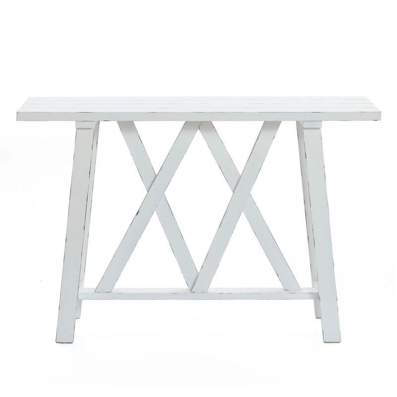 Farmhouse White Console and Entry Table - 32.5 H x 47.9 W x 15 D