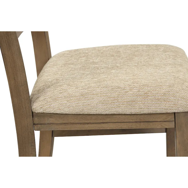 Roundhill Furniture Raven Wood 6-Piece Dining Set, Dining Table with 4 Chairs and Bench, Glazed Pine Brown