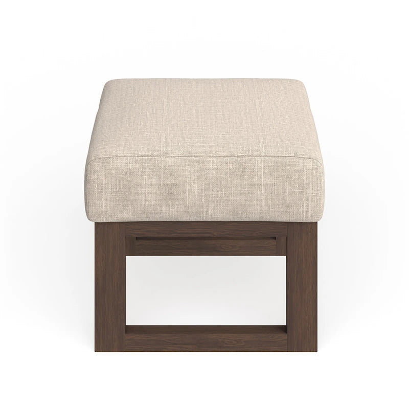 Carson Carrington Honningsvag Mid-century Modern Light Beige Upholstered Ottoman Stool