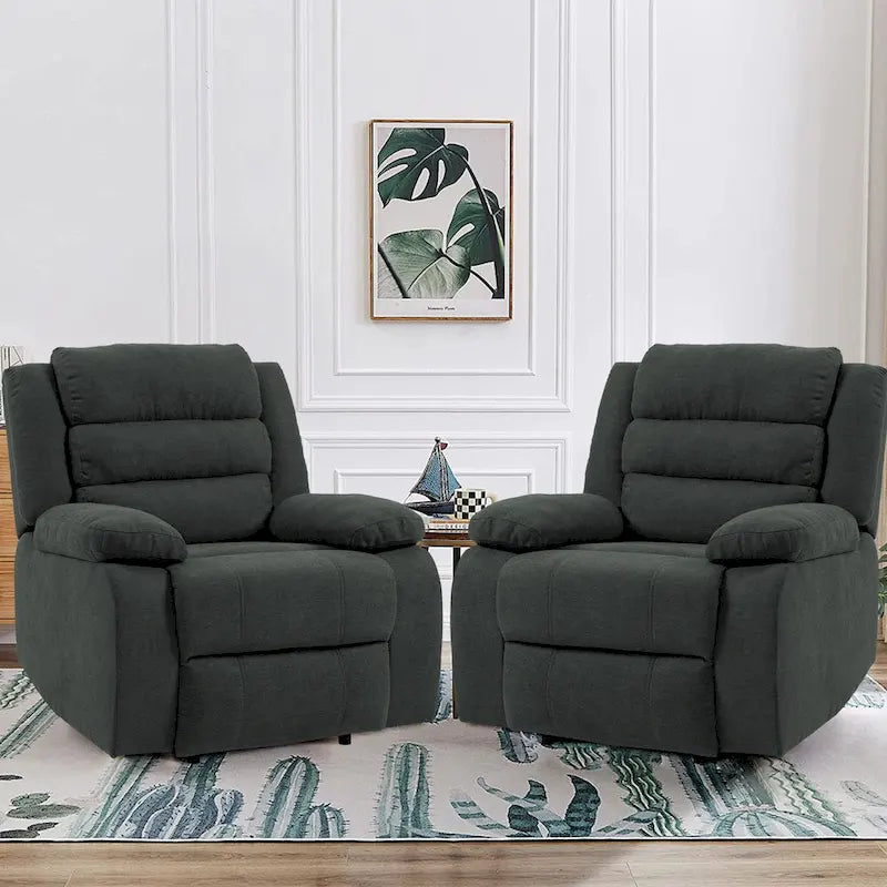 2Set Modern Lounger Adjustable Manual Recliner Chair