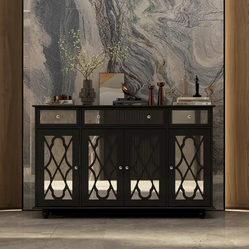 Mirrored Credenza Sideboards Buffets Cabinet Console Table Bookcase