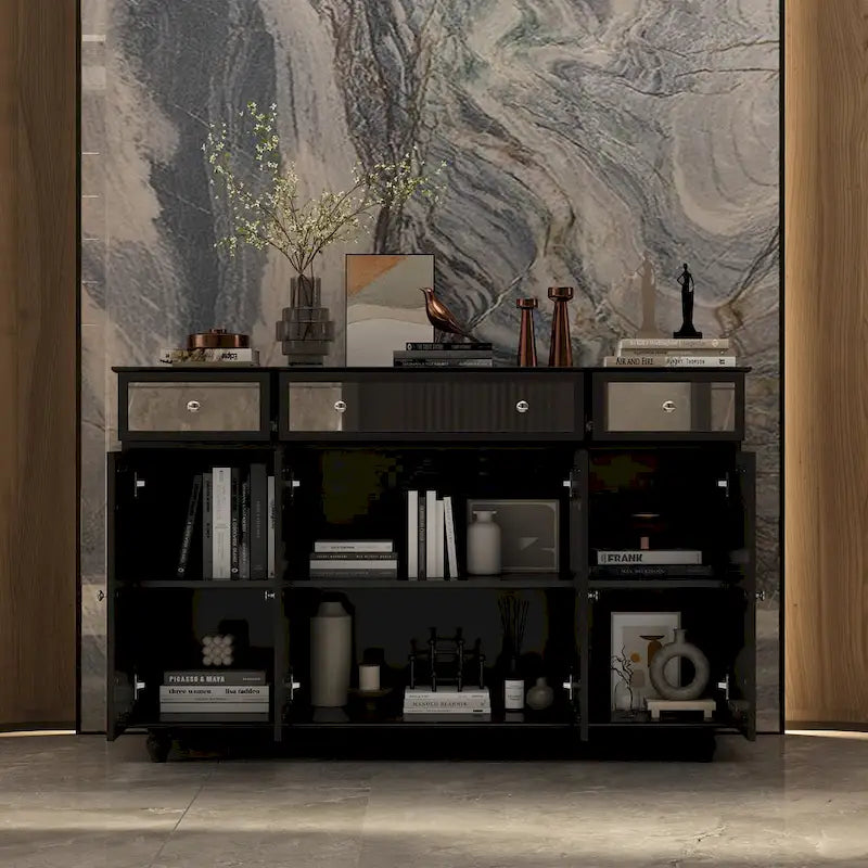 Mirrored Credenza Sideboards Buffets Cabinet Console Table Bookcase