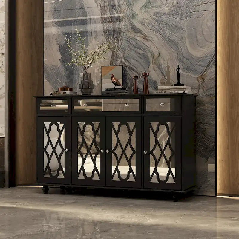 Mirrored Credenza Sideboards Buffets Cabinet Console Table Bookcase