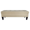 Brooke Button Tufted Long Storage Bench Ottoman