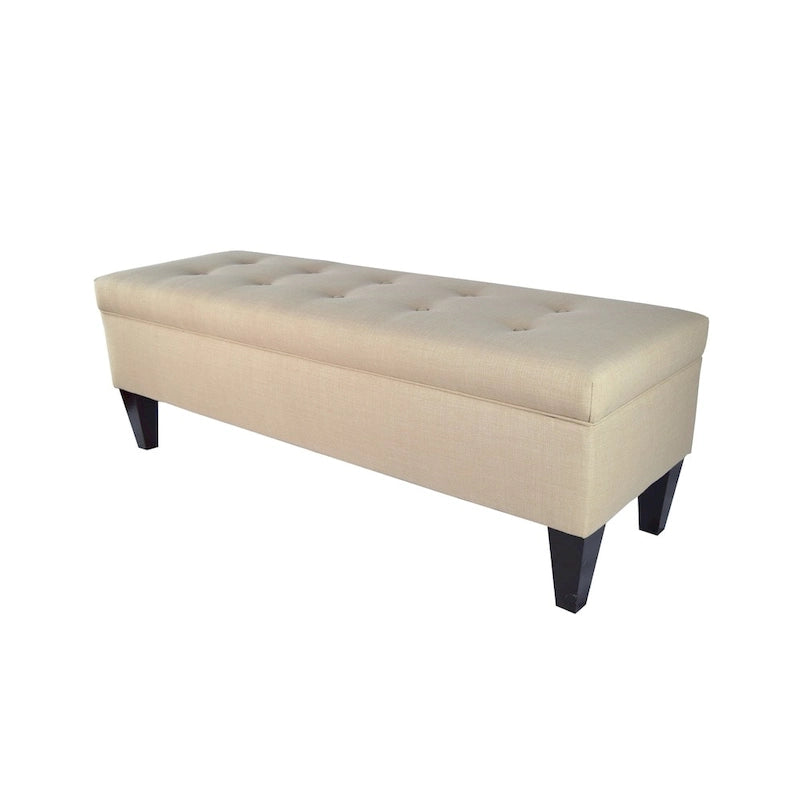 Brooke Button Tufted Long Storage Bench Ottoman