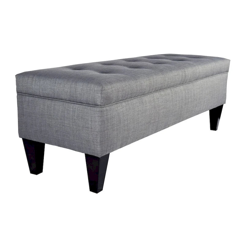 Brooke Button Tufted Long Storage Bench Ottoman