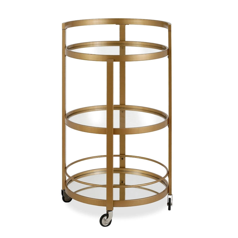 Silver Orchid Carmen Mirrored Bar Cart