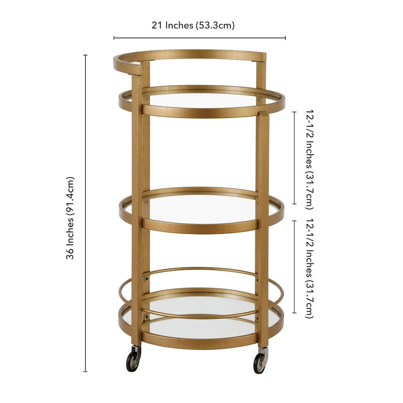 Silver Orchid Carmen Mirrored Bar Cart